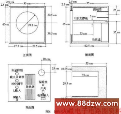 有源超重低音音箱制作尺寸