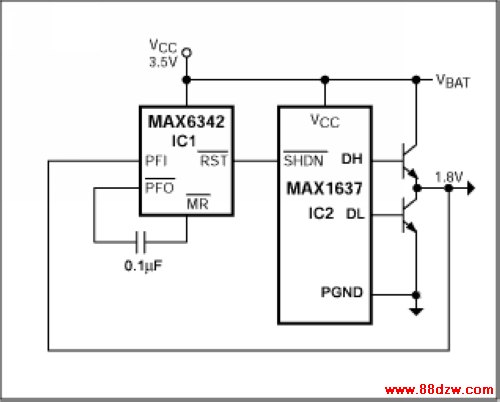 Figure 1. The circuit adds auto-retry capability to IC2, thereby enhancing its usefulness for telecom and other applications.