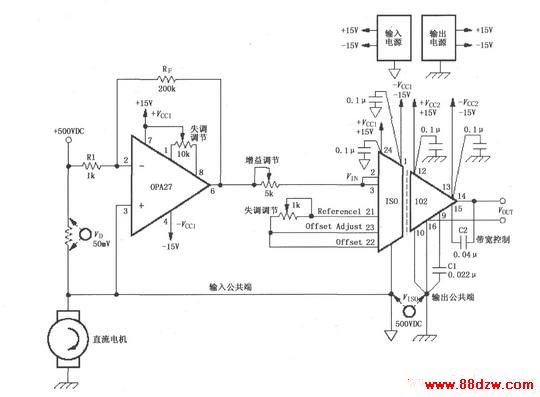ISO102OPA27ɵĲ500VDVֱĵ·