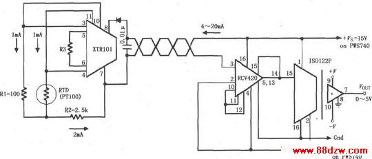 420mA·Ŵ·(ISO122P/124XTR101RCV420)