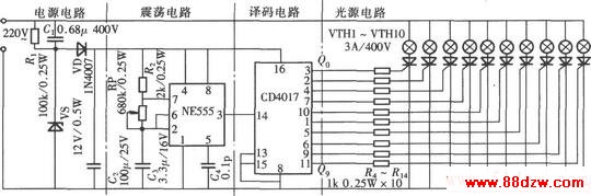 NE555CD4017ɵʮλʵƿ