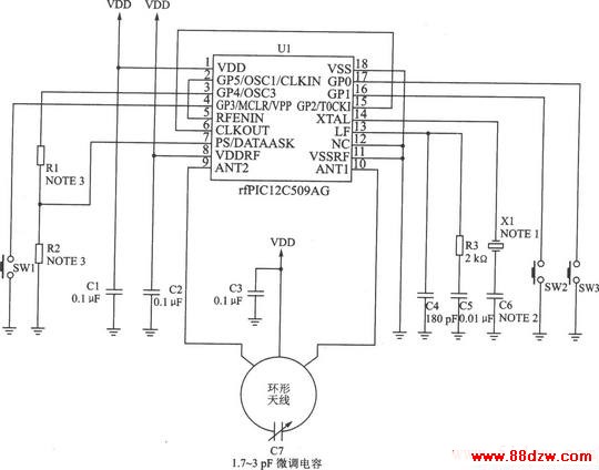 rfPICl2C509AG/509AF ASK/FSK 480310 MHz8λ΢