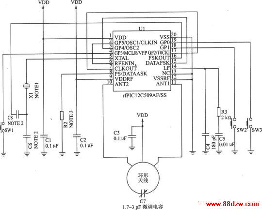 rfPICl2C509AG/509AF ASK/FSK 480310 MHz8λ΢