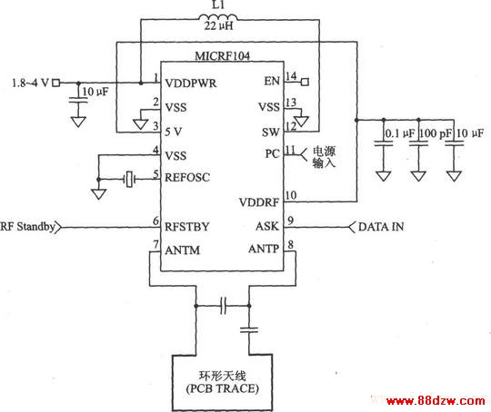 MICRFl04 ASK 470300 MHz