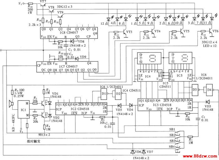 ʽӵ·(CD4017CD4518CD4511)