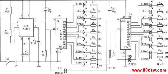 NE555CD4017ɵĵ绰ͨʱ
