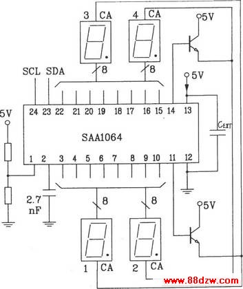 SAA1064I2CLEDʾɵ·̬ӿڵ·