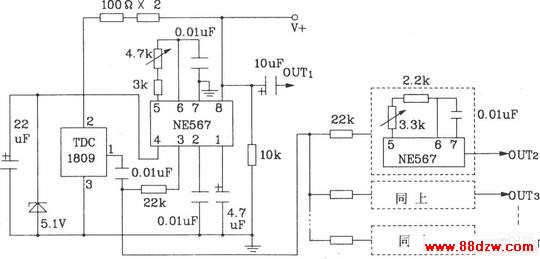 TDC1808/1809Ƶͨңط䡢<a target="_blank" href="http://www.88dzw.com/" class="UBBWordLink">·ͼ</a>